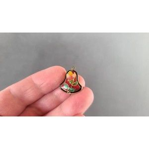 Cloisonne Floral Bell Shaped Pendant